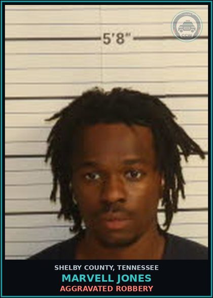 CCW arrest card for MARVELL JONES in Shelby County: AGGRAVATED ROBBERY