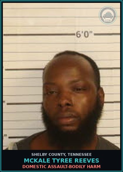 CCW arrest card for MCKALE TYREE REEVES in Shelby County: DOMESTIC ASSAULT-BODILY HARM