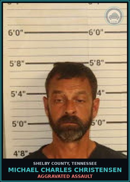CCW arrest card for MICHAEL CHARLES CHRISTENSEN in Shelby County: AGGRAVATED ASSAULT