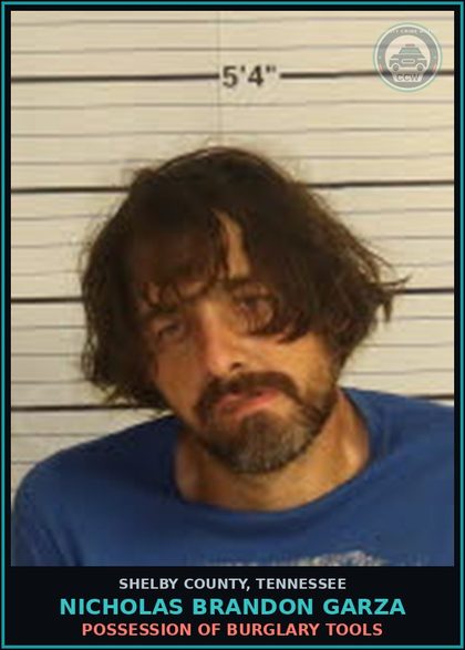 CCW arrest card for NICHOLAS BRANDON GARZA in Shelby County: EVADING ARREST