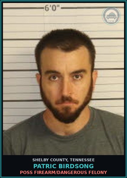 CCW arrest card for PATRIC BIRDSONG in Shelby County: POSS CONT SUB W/I TO MANUF/DEL/SELL