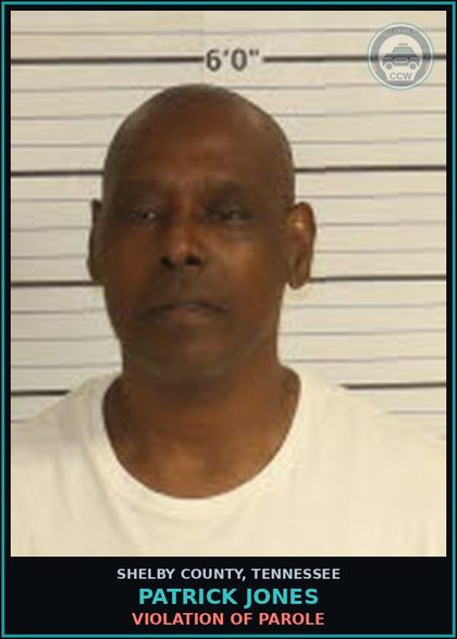 CCW arrest card for PATRICK JONES in Shelby County: VIOLATION OF PAROLE
