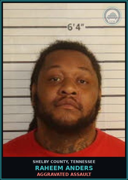 CCW arrest card for RAHEEM ANDERS in Shelby County: DOMESTIC ASSAULT-BODILY HARM