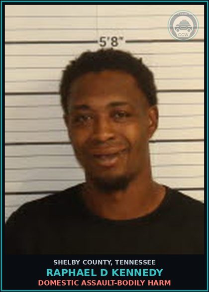 CCW arrest card for RAPHAEL D KENNEDY in Shelby County: POSS OF CONT SUBSTANCE Canna