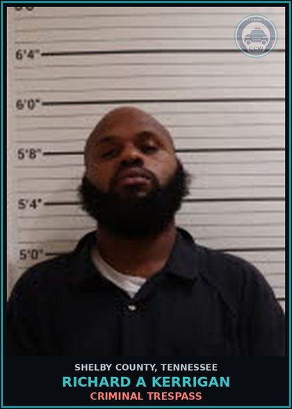 CCW arrest card for RICHARD A KERRIGAN in Shelby County: CRIMINAL TRESPASS