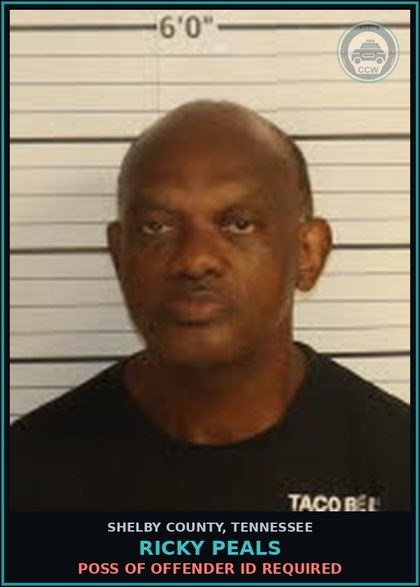 CCW arrest card for RICKY PEALS in Shelby County: POSS OF OFFENDER ID REQUIRED