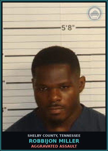 CCW arrest card for ROBBIJON MILLER in Shelby County: AGGRAVATED ASSAULT