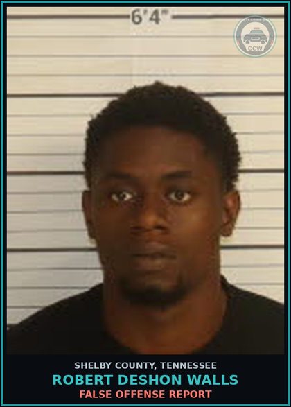 CCW arrest card for ROBERT DESHON WALLS in Shelby County: FALSE OFFENSE REPORT