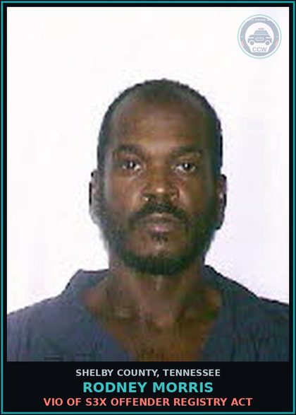 CCW arrest card for RODNEY MORRIS in Shelby County: VIO OF s3x OFFENDER REGISTRY ACT