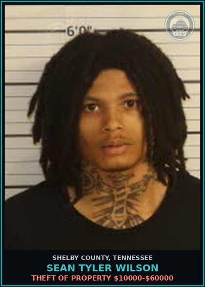 CCW arrest card for SEAN TYLER WILSON in Shelby County: EVADING ARREST
