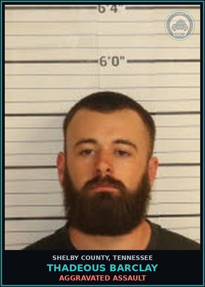 CCW arrest card for THADEOUS BARCLAY in Shelby County: AGGRAVATED ASSAULT