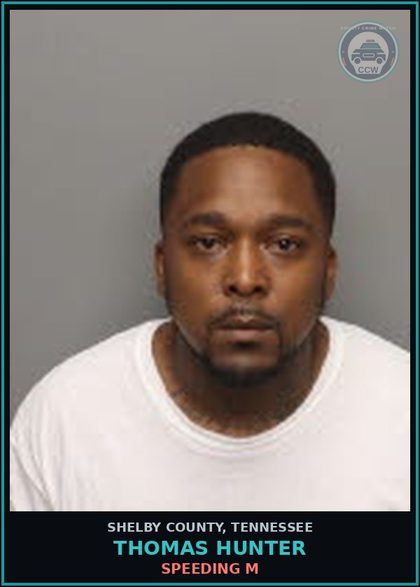 CCW arrest card for THOMAS HUNTER in Shelby County: SPEEDING M