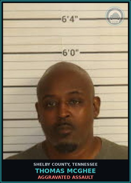 CCW arrest card for THOMAS MCGHEE in Shelby County: AGGRAVATED ASSAULT