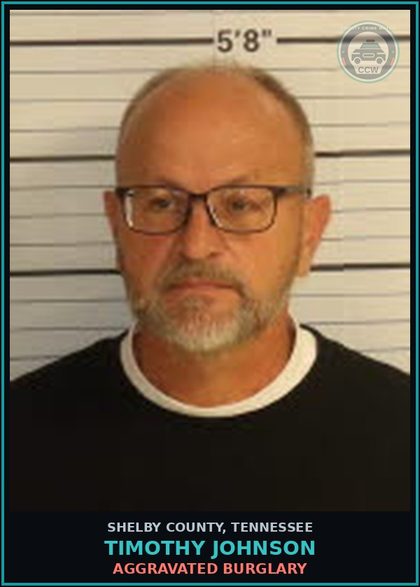 CCW arrest card for TIMOTHY JOHNSON in Shelby County: FINANCIAL EXPLOITATION ELDERLY/VULNERABLE PERSON