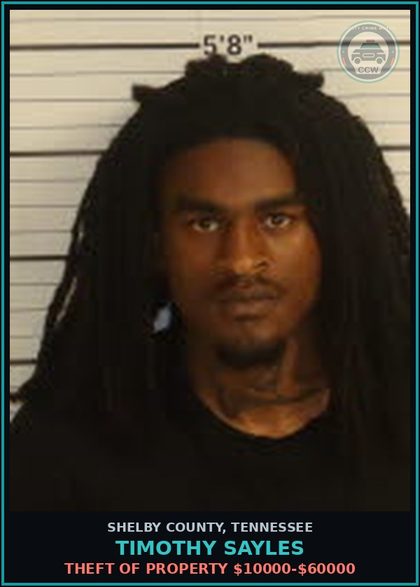 CCW arrest card for TIMOTHY SAYLES in Shelby County: EVADING ARREST