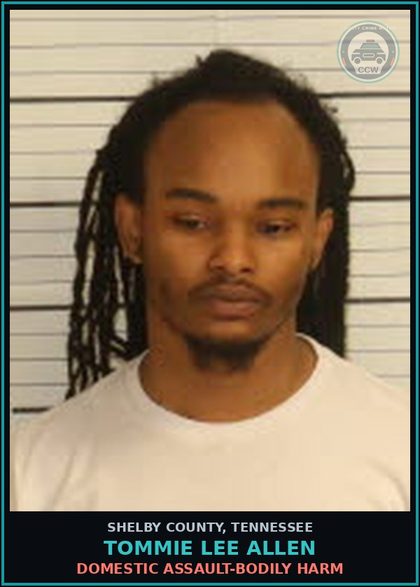 CCW arrest card for TOMMIE LEE ALLEN in Shelby County: DOMESTIC ASSAULT-BODILY HARM