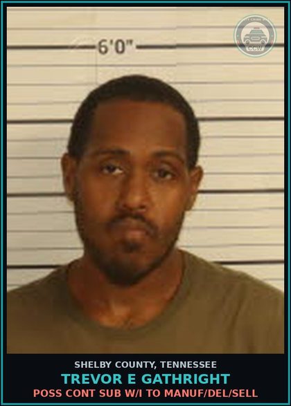 CCW arrest card for TREVOR E GATHRIGHT in Shelby County: POSS CONT SUB W/I TO MANUF/DEL/SELL