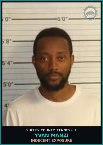 CCW arrest card for YVAN MANZI in Shelby County: INDECENT EXPOSURE