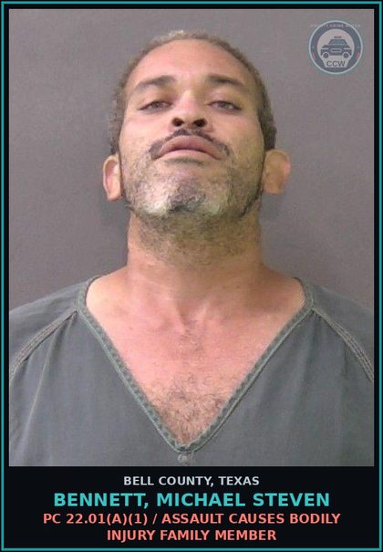 CCW arrest card for BENNETT, MICHAEL STEVEN in Bell County: PC 38.02(C)(2) / FAIL TO IDENTIFY GIVING FALSE/FICTITIOUS INFO