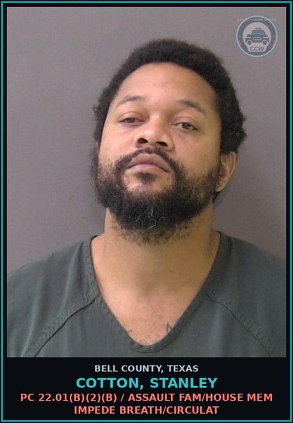 CCW arrest card for COTTON, STANLEY in Bell County: / MOTION TO REVOKE PROBATION (F)