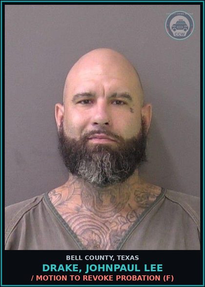 CCW arrest card for DRAKE, JOHNPAUL LEE in Bell County: HSC481.115(b)/POSS CS PG 1/1-B <1G