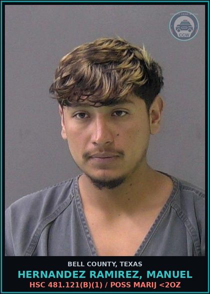 CCW arrest card for HERNANDEZ RAMIREZ, MANUEL in Bell County: / IMMIGRATION VIOLATION