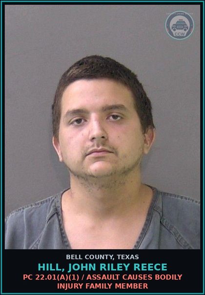 CCW arrest card for HILL, JOHN RILEY REECE in Bell County: / MOTION TO REVOKE PROBATION (F)