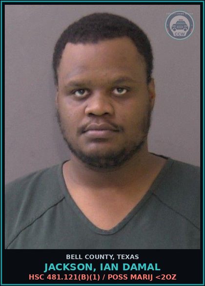 CCW arrest card for JACKSON, IAN DAMAL in Bell County: PC 49.04 / DRIVING WHILE INTOXICATED