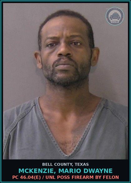 CCW arrest card for MCKENZIE, MARIO DWAYNE in Bell County: PC 20.05 / SMUGGLING OF PERSONS