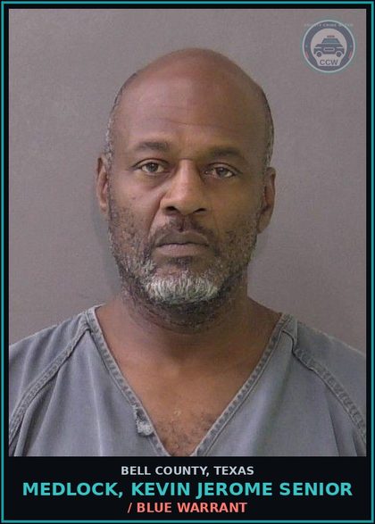 CCW arrest card for MEDLOCK, KEVIN JEROME SENIOR in Bell County: / BLUE WARRANT