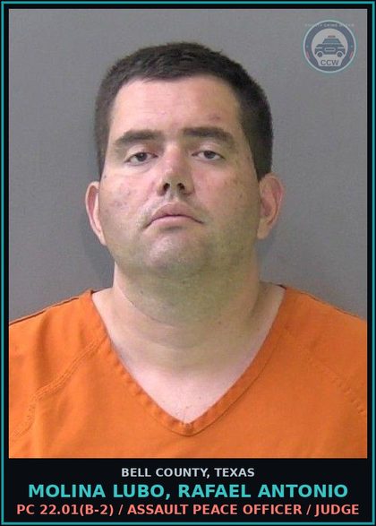 CCW arrest card for MOLINA LUBO, RAFAEL ANTONIO in Bell County: / IMMIGRATION VIOLATION