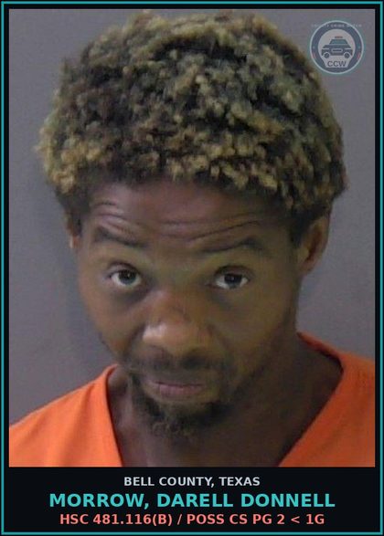 CCW arrest card for MORROW, DARELL DONNELL in Bell County: PC 30.05(a) / CRIMINAL TRESPASS