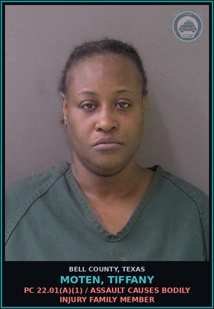 CCW arrest card for MOTEN, TIFFANY in Bell County: / MOTION TO REVOKE PROBATION (M)