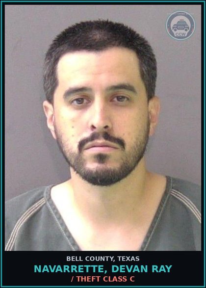 CCW arrest card for NAVARRETTE, DEVAN RAY in Bell County: TRC 545.401 / FAILURE TO APPEAR IN COURT