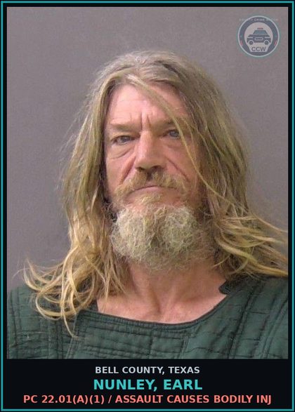 CCW arrest card for NUNLEY, EARL in Bell County: PC 22.01(a)(1) / ASSAULT CAUSES BODILY INJ