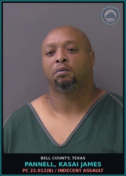 CCW arrest card for PANNELL, KASAI JAMES in Bell County: PC 22.012(b) / INDECENT ASSAULT