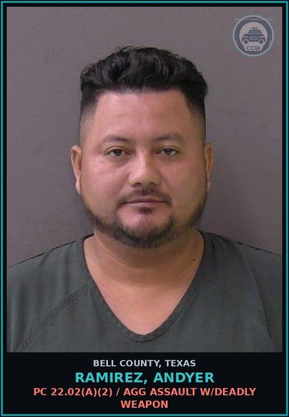 CCW arrest card for RAMIREZ, ANDYER in Bell County: / IMMIGRATION VIOLATION