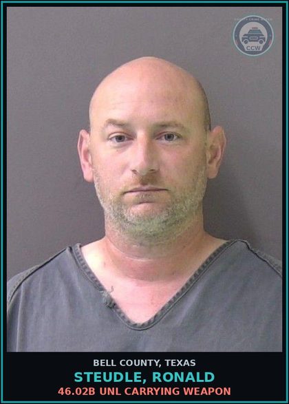 CCW arrest card for STEUDLE, RONALD in Bell County: PC 31.11(a) / TAMPER W/ IDENTIFICATION NUMBERS