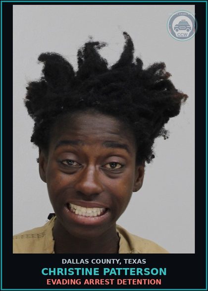 CCW arrest card for CHRISTINE PATTERSON in Dallas County: EVADING ARREST DETENTION