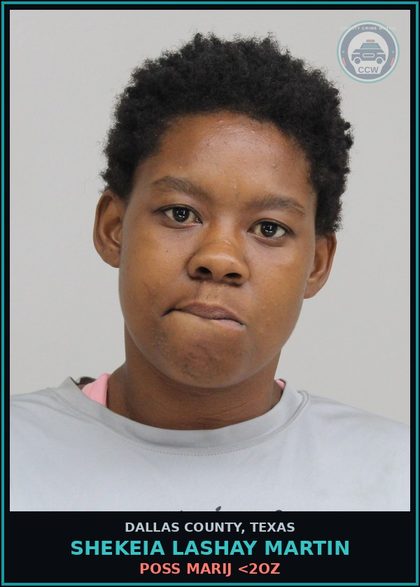 CCW arrest card for SHEKEIA LASHAY MARTIN in Dallas County: POSS MARIJ <2OZ