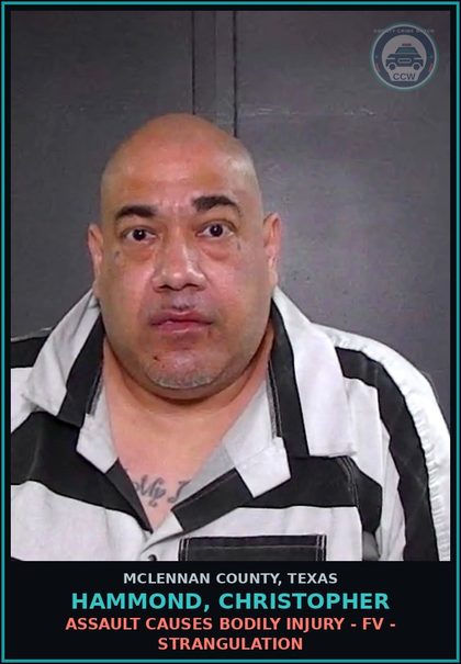 CCW arrest card for HAMMOND, CHRISTOPHER in McLennan County: RESIST ARREST, SEARCH, OR TRANSPORTATION
