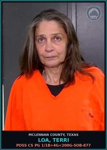 CCW arrest card for LOA, TERRI in McLennan County: PAROLE VIOLATION