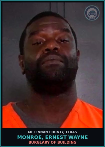 CCW arrest card for MONROE, ERNEST WAYNE in McLennan County: WPD CLASS C X3