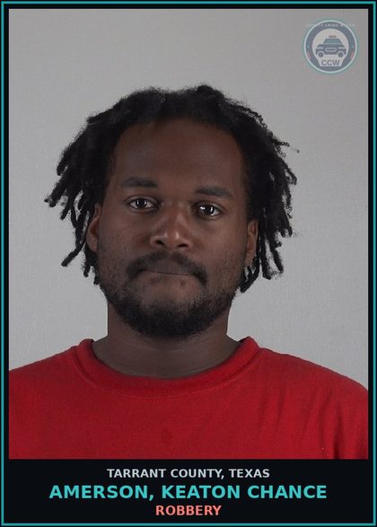 CCW arrest card for Amerson, Keaton Chance in Tarrant County: DISCHARGE FIREARM IN CERTAIN MUNICIPALITIES