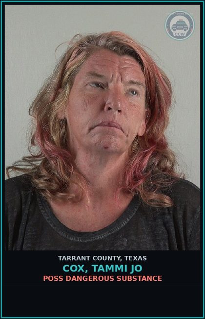 CCW arrest card for Cox, Tammi Jo in Tarrant County: CRIMINAL TRESPASS