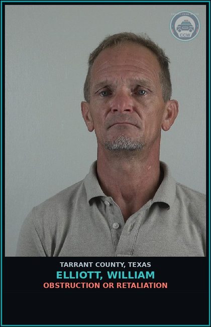 CCW arrest card for Elliott, William in Tarrant County: EVADING ARREST DET W/PREV CONVICTION