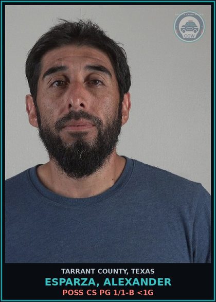 CCW arrest card for Esparza, Alexander in Tarrant County: CREDIT CARD OR DEBIT CARD ABUSE