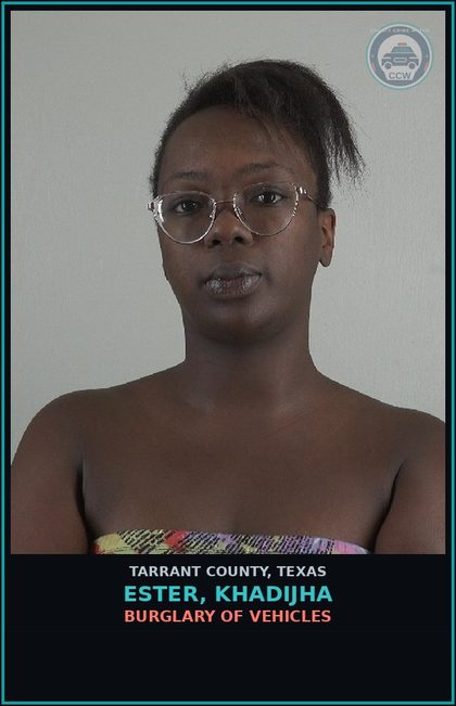 CCW arrest card for Ester, Khadijha in Tarrant County: ASSAULT CAUSES BODILY INJ