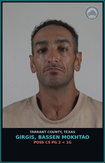 CCW arrest card for Girgis, Bassen Mokhtao in Tarrant County: ENGAGING IN ORGANIZED CRIMINAL ACTIVITY
