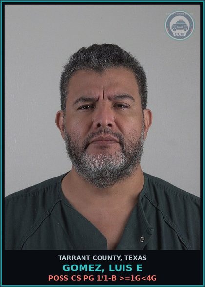 CCW arrest card for Gomez, Luis E in Tarrant County: CREDIT CARD OR DEBIT CARD ABUSE